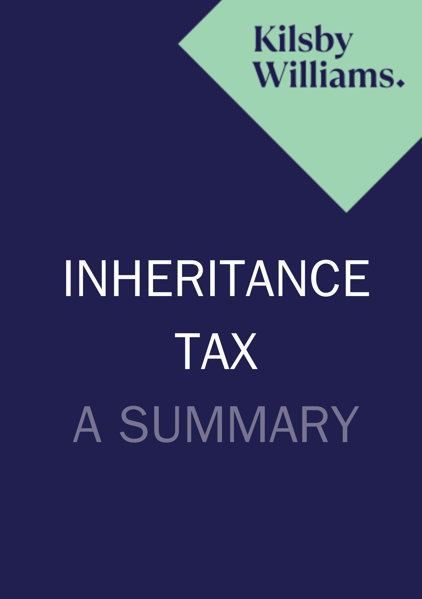 Inheritance Tax booklet cover