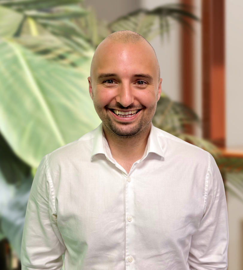 A man in a white shirt