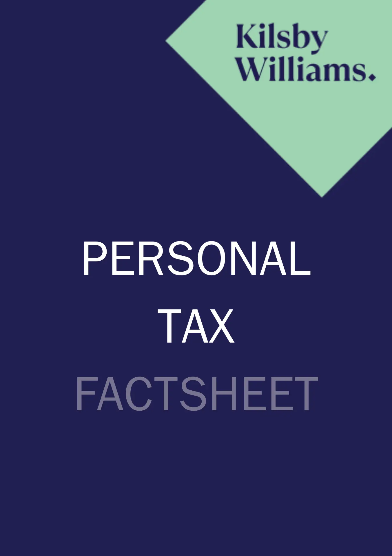personal tax booklet cover
