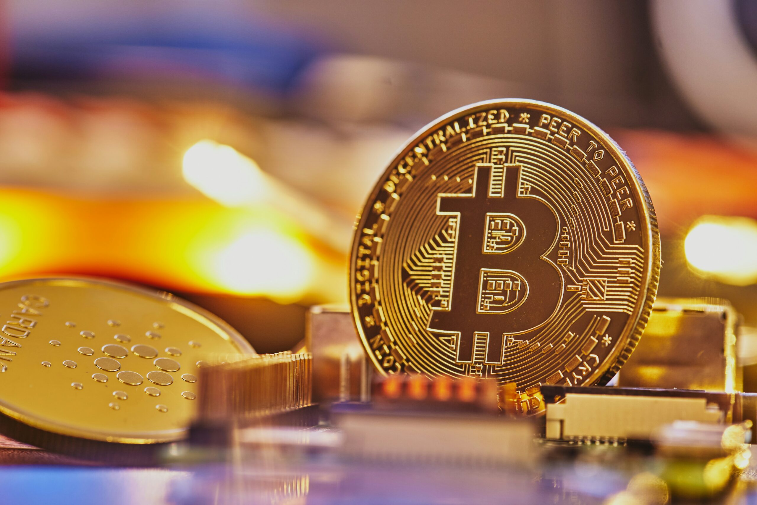 Gold coins representing cryptocurrency