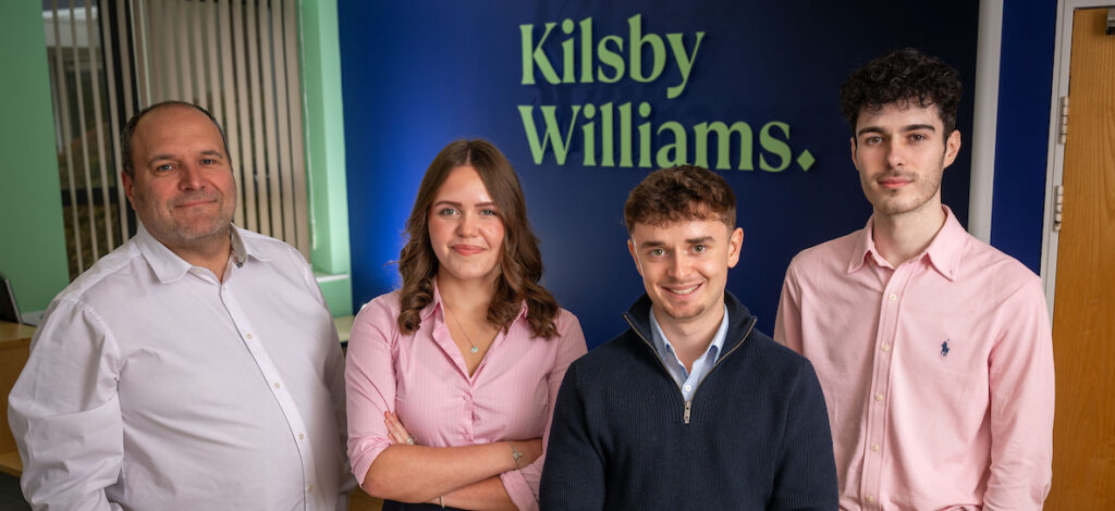 Jonathan Harrhy with new accounting trainees at the Kilsby Williams office